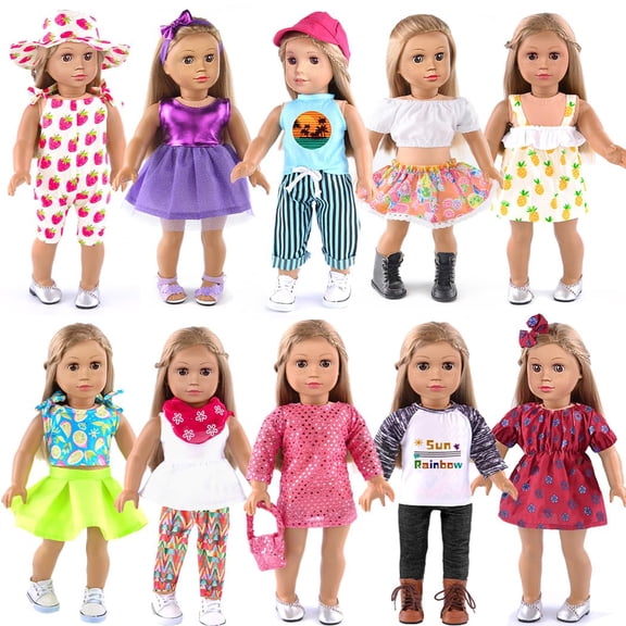 Set de ropa para muñecas ebuddy para muñecas de 18 pulgadas (10 juegos)