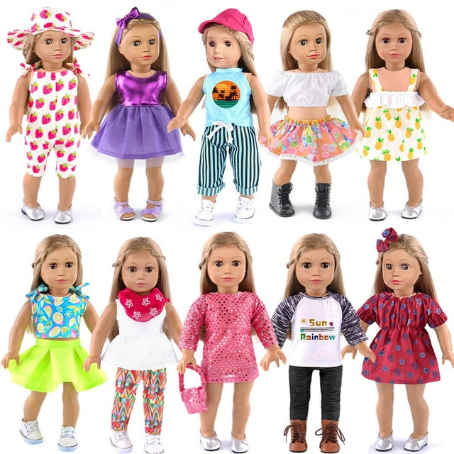Set de ropa para muñecas ebuddy para muñecas de 18 pulgadas (10 juegos)