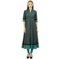 thumbnail image 3 of Bimba Cotton Anarkali Kurti Designer Ethnic Flared Kurta Dress Women Indian Tunic, 3 of 9