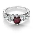 thumbnail image 4 of Gem Stone King 1.15 Ct Heart Shape Red Rhodolite Garnet 925 Sterling Silver Ring, 4 of 6