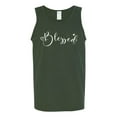 thumbnail image 2 of Wild Bobby, Blessed Inspirational Quote Heart Love, Inspirational/Christian, Men Graphic Tank Top, Forest Green, Small, 2 of 3