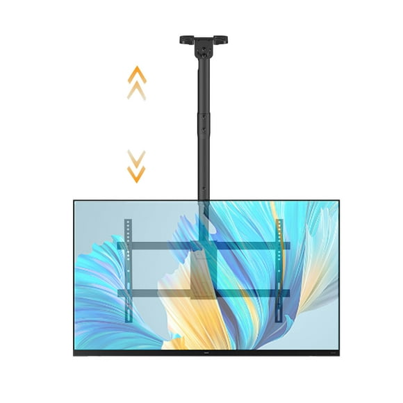 Full Motion Ceiling TV Wall Mount for Most 43"-86" LED, LCD, OLED Curved/Flat Screen TVs, Heavy-Duty Adjustable Hanging TV Mount Bracket with Tilt and Swivel up to 132 Lbs and VESA 600x400mm