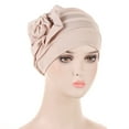 thumbnail image 4 of Baberdicy Head Wraps for Women's Hair Ethnic Bohemian Floral Hair Cover Wrap Turban Headwear Turban Cap for Women Cancer Head Hat Cap Headwraps Beige, 4 of 4