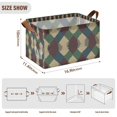 thumbnail image 7 of Yayeee Foldable Storage Basket for Shelves Set of 2 Waterproof Cloth Bins with Handles, Green Tartan Pattern, 7 of 7
