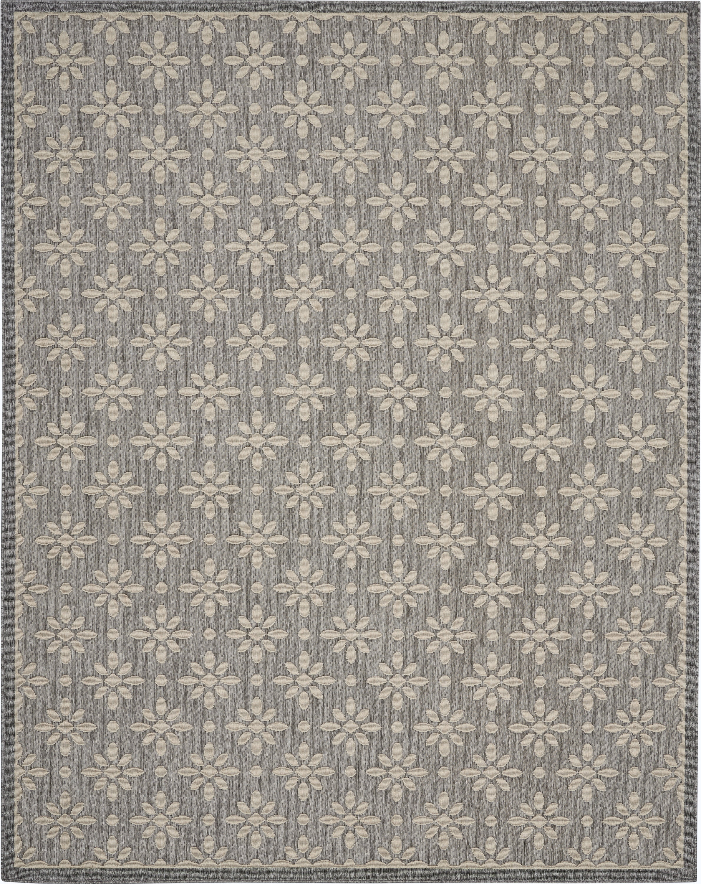 Nourison Palamos Indoor/outdoor Floral Contemporary Grey Area Rug