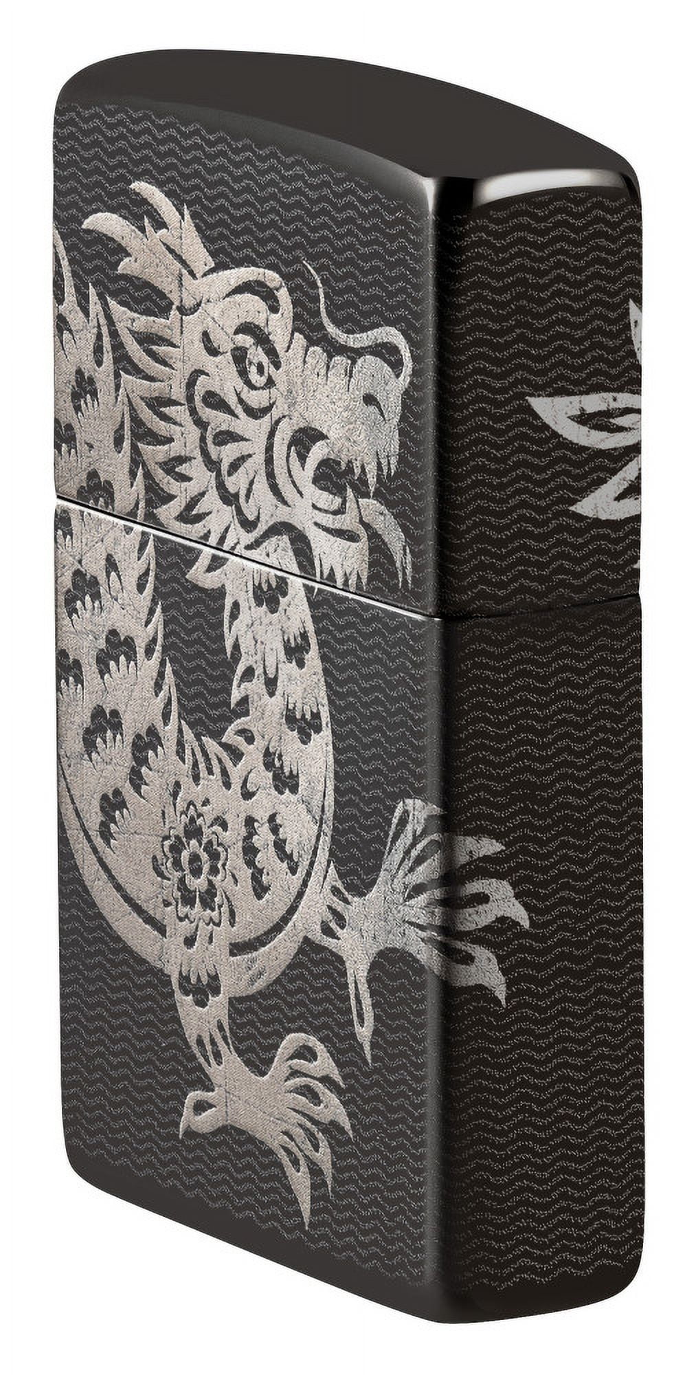 Zippo Lucky Dragon Design High Polish Black Pocket Lighter