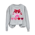thumbnail image 3 of successthop Crew Neck Sweatshirts Women Valentine Day Bow Print Casual Clothes Long Sleeve Outfits Vacation Tops 2XL, 3 of 5