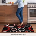 thumbnail image 5 of Red Black Doormat Outdoor Entrance 18"x30", Abstract Modern Geometric White Grey Circle Absorb Moisture Dirt Door Mats, Non-Slip Rubber Backing Floor Mats Indoor, Low-Profile Front Door Rugs, 5 of 9