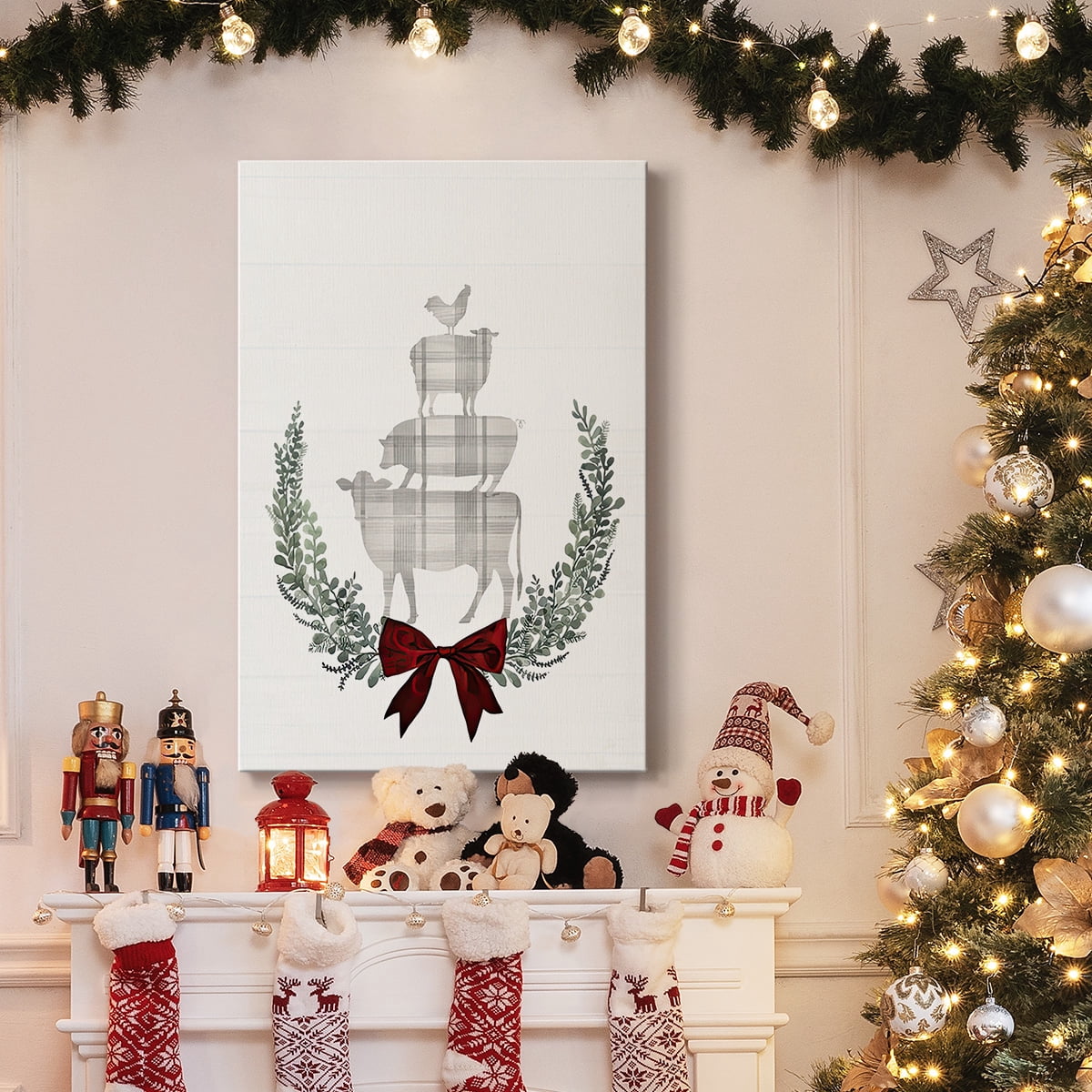 Yuletide Animals II- Gallery Wrapped Canvas