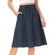 thumbnail image 1 of Gibobby faldas para niña de cintura alta elástica para mujer, falda larga informal con cordón A Line(Azul marino, XXL), 1 of 5