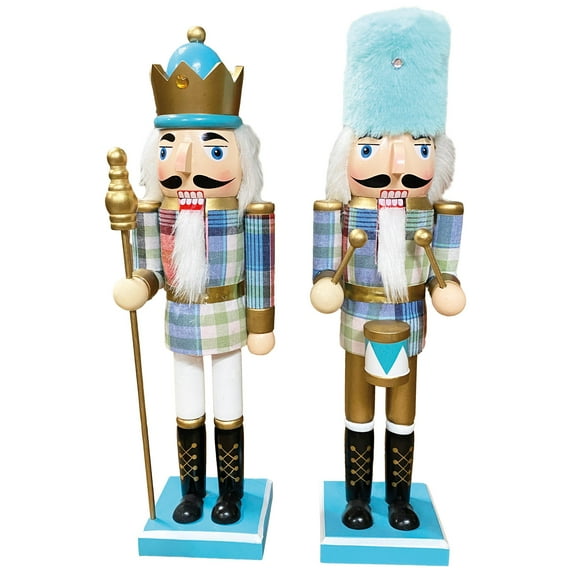Santa's Workshop, Inc 14" Pastel Nutcrackers, Set of 2