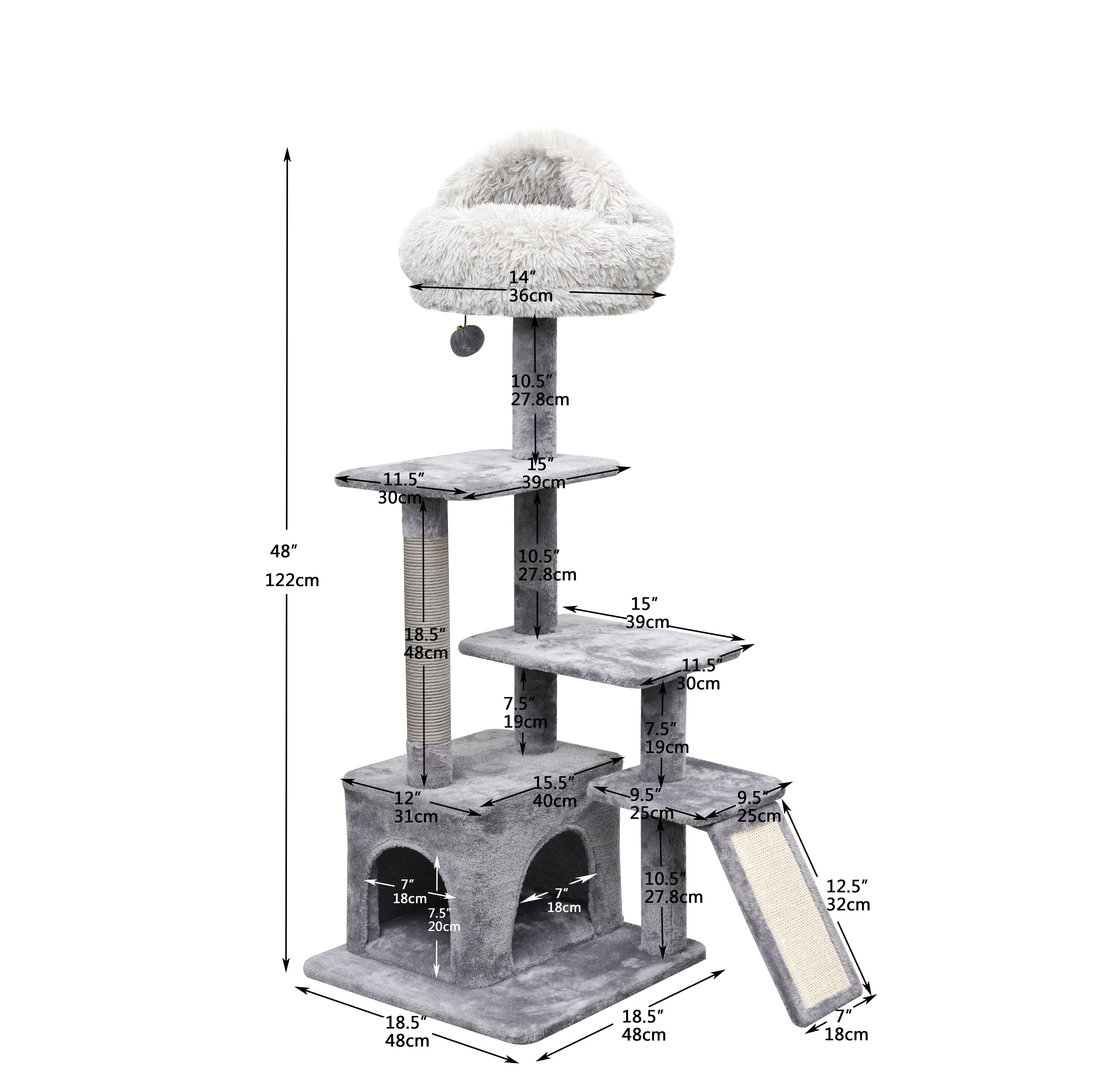 Gray cat tower online
