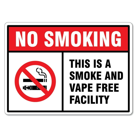 No Smoking Sign – This Is A Smoke And Vape Free Facility Hygiene Signs No Smoking Signs Metal Tin Sign Caution Danger Safety Security Warning Notice Signs Size: 8 x 12 inch