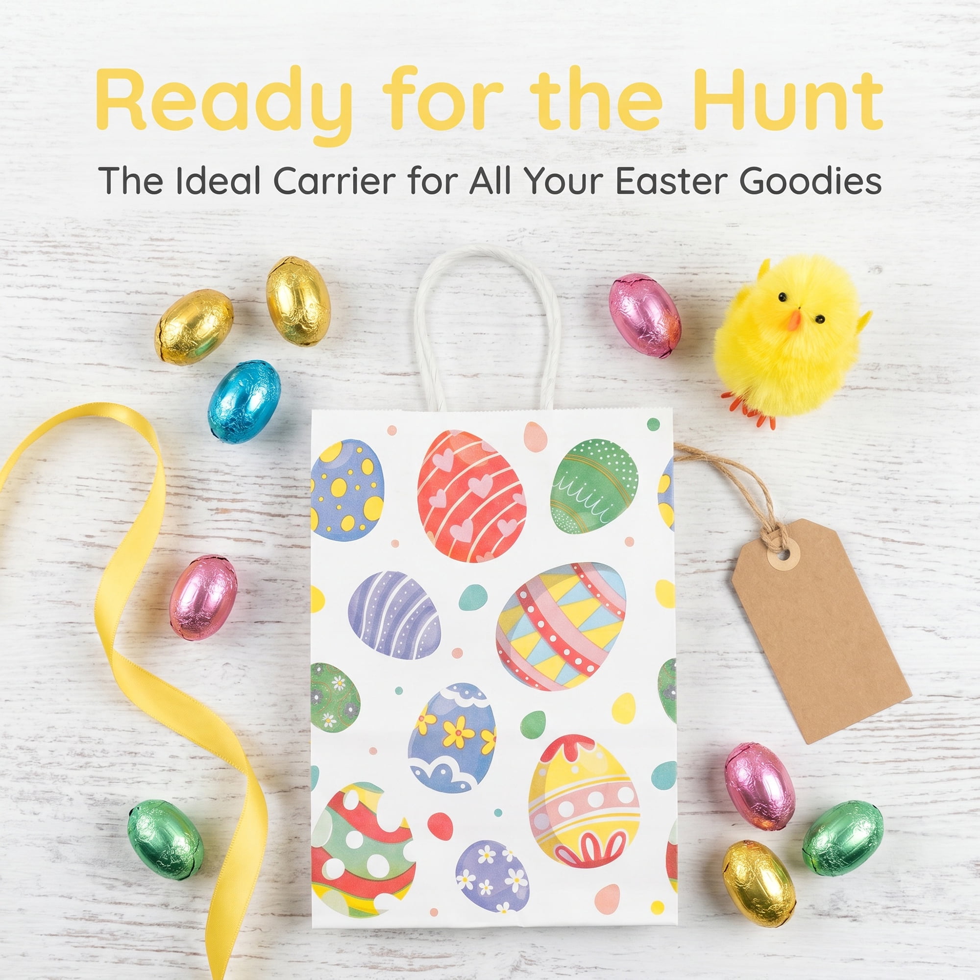 Unique Bargains 6Pcs Playful Kawaii Candy Goodie Gift Bags Easter Egg 5.9" x 3.1" x 8.3"