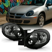 Fit 03-05 Dodge Neon Black Bezel Replacement Headlights Headlamps Left Right