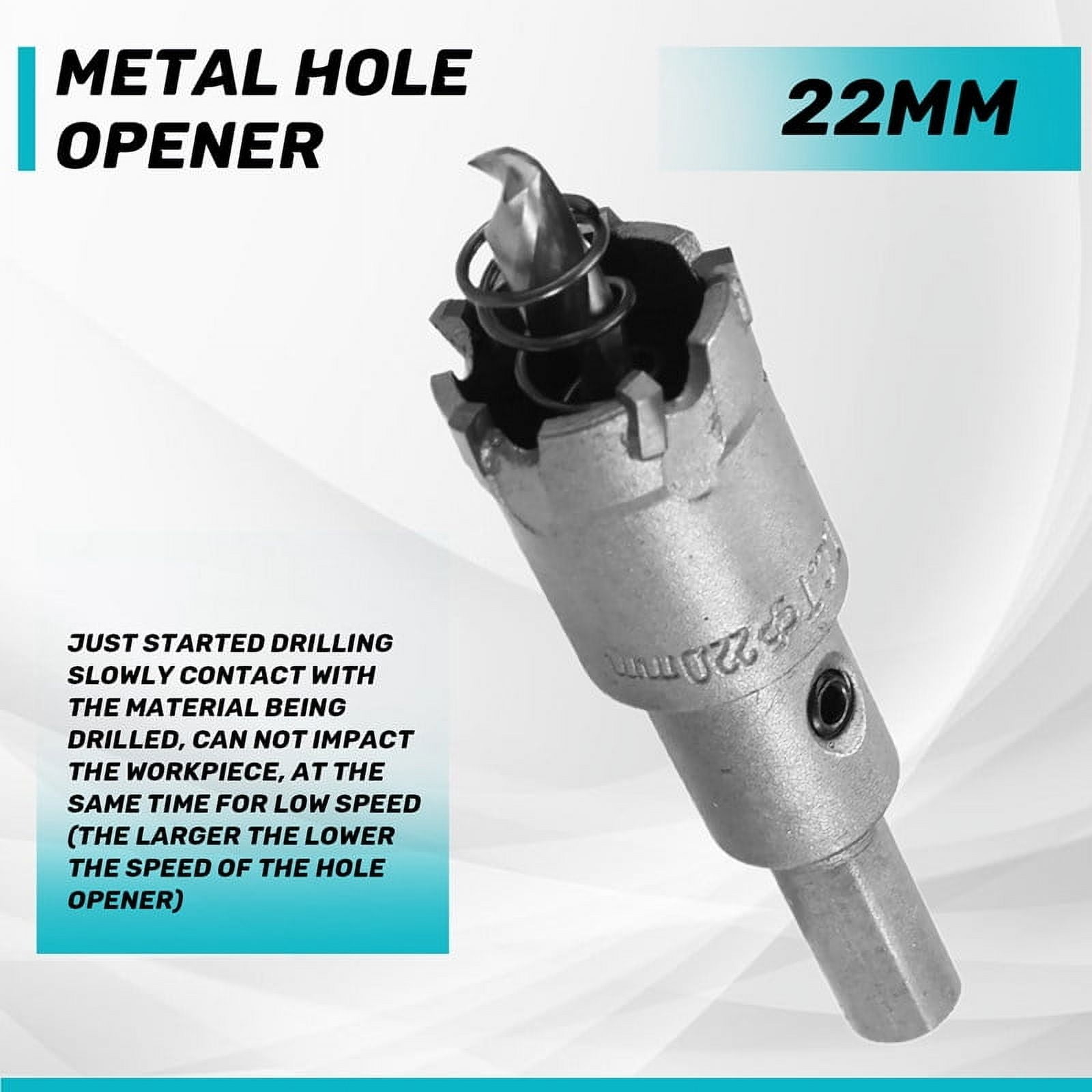 6PCS  Carbide Hole Saw Stainless Steel/Metal Hole Opener Expandable Drill Bit Set 22mm