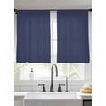 thumbnail image 4 of Sheer Curtain Panels Solid Blue Color Rod Pocket Voile Window Curtains Dark Blue Window Treatments Ligh Filtering Privacy Curtain Drapes for Bedroom Living Room 2 Panel Set 54 Inch Length, 4 of 9
