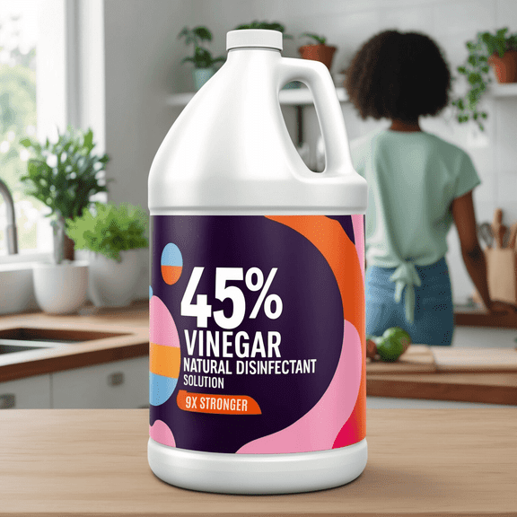 45% Vinegar Cleaning Concentrate, Heavy-Duty Multi-Surface Cleaner, 1 Gallon, 1 Pack