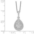 thumbnail image 4 of Auriga 925 Sterling Silver Rhodium-plated 95 Stone Micro Pav‚ CZ Teardrop Necklace with 2 Inch Extender for Women 20", 4 of 6