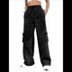 thumbnail image 3 of Pantalones Deportivos Cargo para Mujer, Holgados, de Forro , de Pierna , Elásticos, de Cintura Alta, Informales, para Senderismo, para Otoño. Negro L, 3 of 8