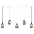 thumbnail image 3 of Woodbridge Lighting Venezia 5-Light Glass Linear Pendant in Nickel/Multi-Color, 3 of 5