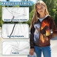 thumbnail image 6 of Chririnla Flame Couple Horse Lightweight Zip Up Hoodie for Girls Long Sleeve with Pockets Comfy Casual Outerwear Teens Size 10-12, 6 of 7