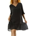 thumbnail image 2 of hirigin Women's Cover-up Dress Short Sleeve V Neck Solid Ruffled Loose Summer Casual Beach Dress, 2 of 9