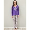 thumbnail image 3 of Women's Two Piece Sleepwear Set Knit Top with Flannel Pants RHW2864, 3 of 7