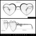 thumbnail image 5 of Womens Retro Rimless Heart Shape Metal Rim Sunglasses Silver Blue - Blue, 5 of 8