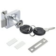 thumbnail image 2 of Unique Bargains Zinc Alloy Chrome Finish Display Hinged Square Glass Cabinet Lock, Key Different, 2 of 4