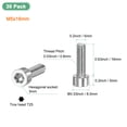 thumbnail image 3 of Uxcell Paquete de 30 Tornillos de Spline de Torx T25 M5x16mm 0.8mm de Paso para Desmalezadora de Cadenas [Plata], 3 of 6