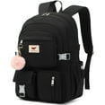 thumbnail image 1 of Mochila para portátil LXYGD de 15.6 pulgadas para niños de escuela primaria, negra, 1 of 6