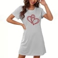 thumbnail image 2 of Jgppe Robe de Nuit pour Femmes Saint-Valentin Imprimée Manches Courtes Col Rond, 2 of 3