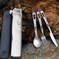 thumbnail image 4 of Lightweight Titanium Dinner Fork and Spoon Flatware Cutlery Set for, 4 of 6