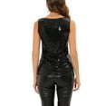 thumbnail image 3 of INSPIRE CHIC Women's Sequin Shining Party Round Neck Tank Top S Black, 3 of 6