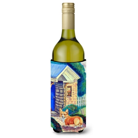 

Caroline s Treasures 7169LITERK Corgi at the Cottage Wine Bottle Hugger Wine Bottle multicolor