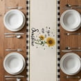 thumbnail image 4 of Table Runner 70 Inches Long for Kitchen Dining, Sunflowers Dresser Scarf Farmhouse, Dining Table Decorations for Wedding/Parties, Yellow Floral Botanical Black White Checkered Rustic 13 x 70 In, 4 of 8