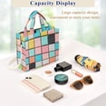 thumbnail image 5 of FORMRS Womens Corduroy Tote Bag Crossbody Shoulder Handbag with Pocket, Colorful Checkered Pattern, 5 of 7