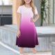 thumbnail image 2 of Girls 2025 Summer Dresses Gradient Short Sleeve Casual Dress Soft and Comfortable A-Line Dress for Everyday Wear ,Sie:120, 2 of 7
