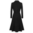 thumbnail image 2 of Womens Winter Lapel Button Long Trench Coat Jacket Ladies Overcoat Outwear, 2 of 3