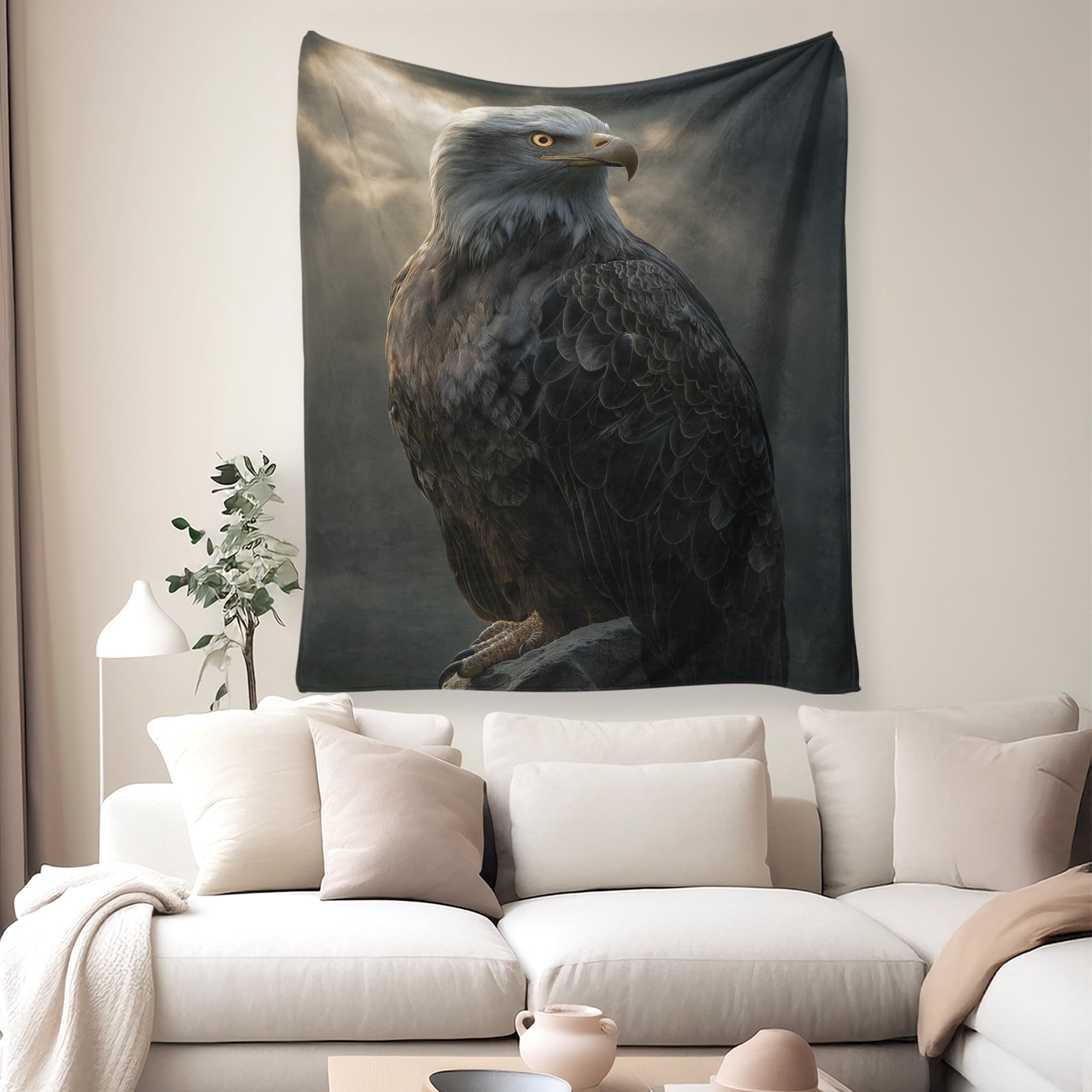 Flannel Fleece Throw Blanket, Soft Large Throw Blanket, Lightweight Cozy Plush Throw Blanket Fit Sofa Bed, 30"x40", Eagle