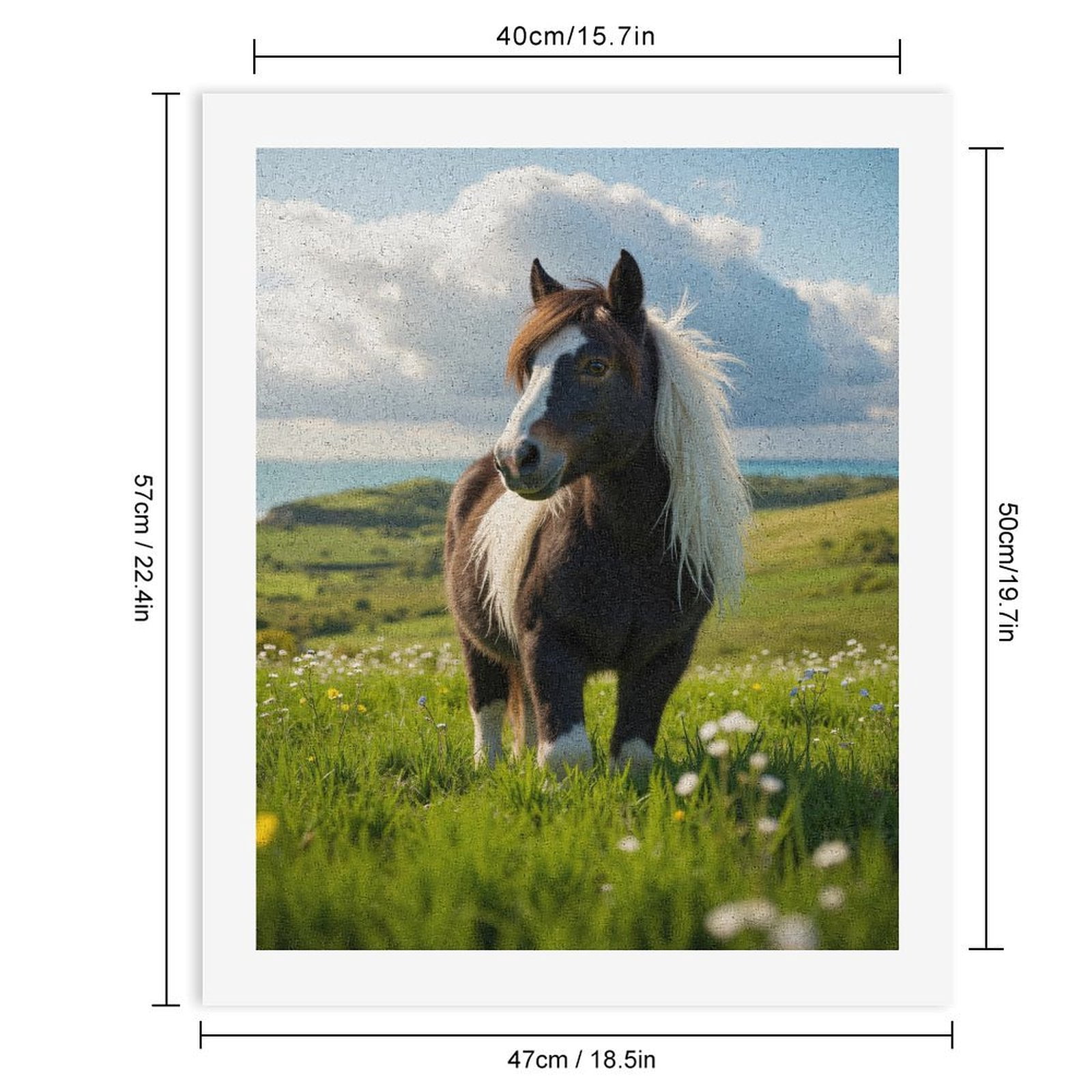 Paint By Numbers Kit for Adults Beginner - DIY Tranquil Horse Scenic Meadow Canvas Painting Kits for Adults, Frameless Paint By Number for Adults for Home Wall Decor 16x20 Inch
