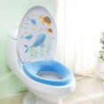 thumbnail image 3 of Pegatinas para asiento de inodoro bajo el mar ballena tortuga pez mar vista al mar PVC pegatina de pared decoración calcomanías arte mural para baño habitación de niños refrigerador, 3 of 5