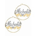 thumbnail image 2 of Personalized Hoop Name Earrings with Beading and Rhodium and Tail, 2 of 2