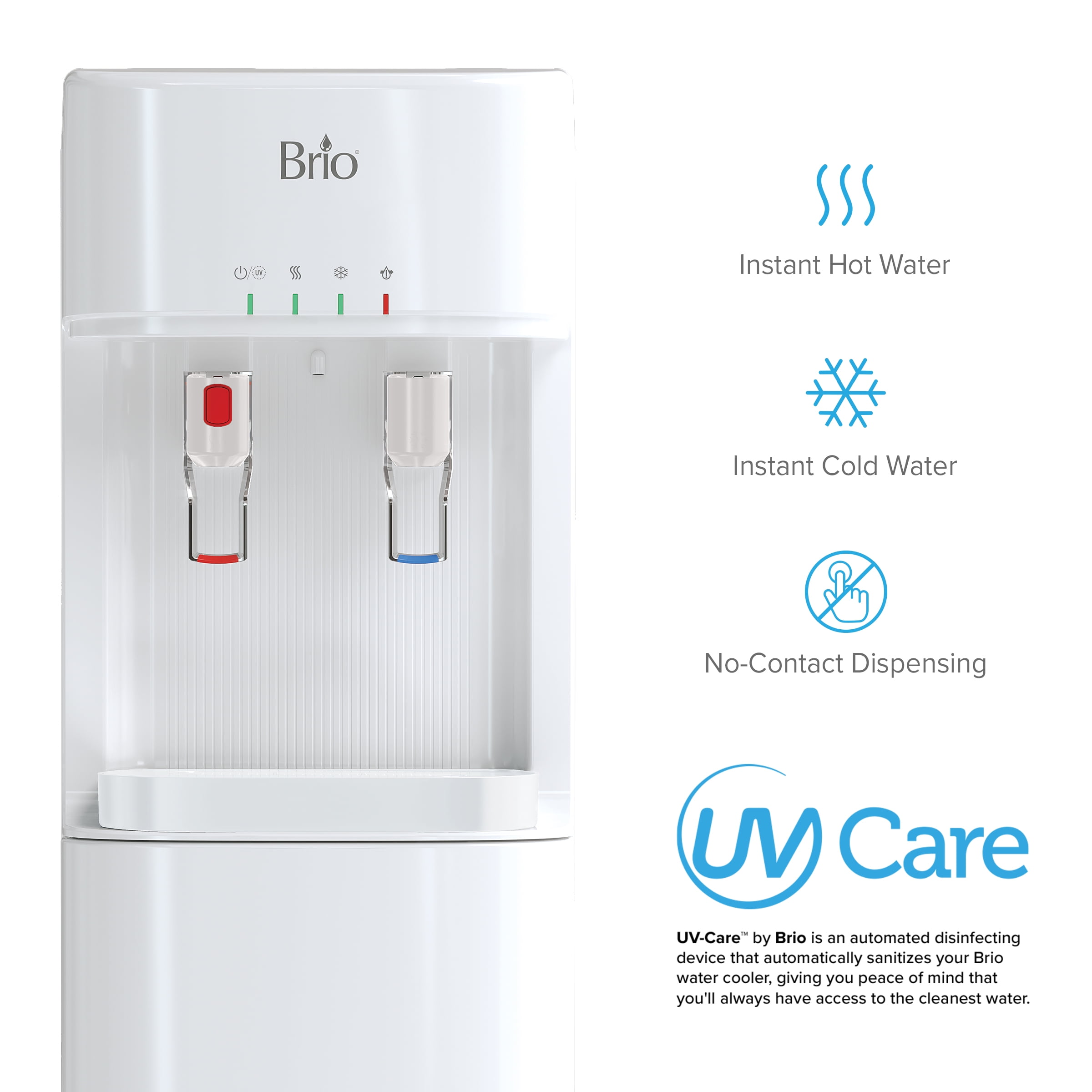 Brio Bottleless Water Dispenser with Self-Cleaning and 3-Stage Filtration for Hot & Cold Water