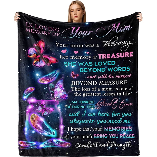 LHSHID Sympathy Blanket Sympathy Gifts for Loss of Mother Mom Memorial Blanket Loss of Mom Sympathy Gifts in Memory of Loved One Gifts Grief Gift Bereavement Gift Throw Blanket 50"x60"