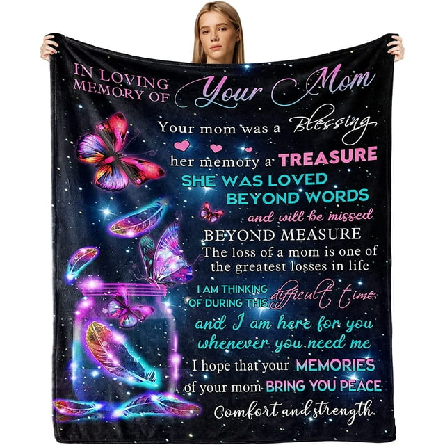 LHSHID Sympathy Blanket Sympathy Gifts for Loss of Mother Mom Memorial Blanket Loss of Mom Sympathy Gifts in Memory of Loved One Gifts Grief Gift Bereavement Gift Throw Blanket 30"x40"