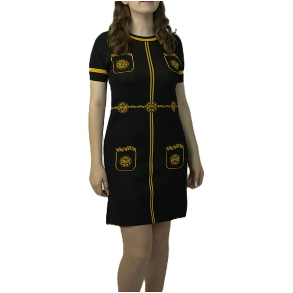 Haiying Snider Designer Knitwear Knit Short Sleeve Cocktail Dress, Women's