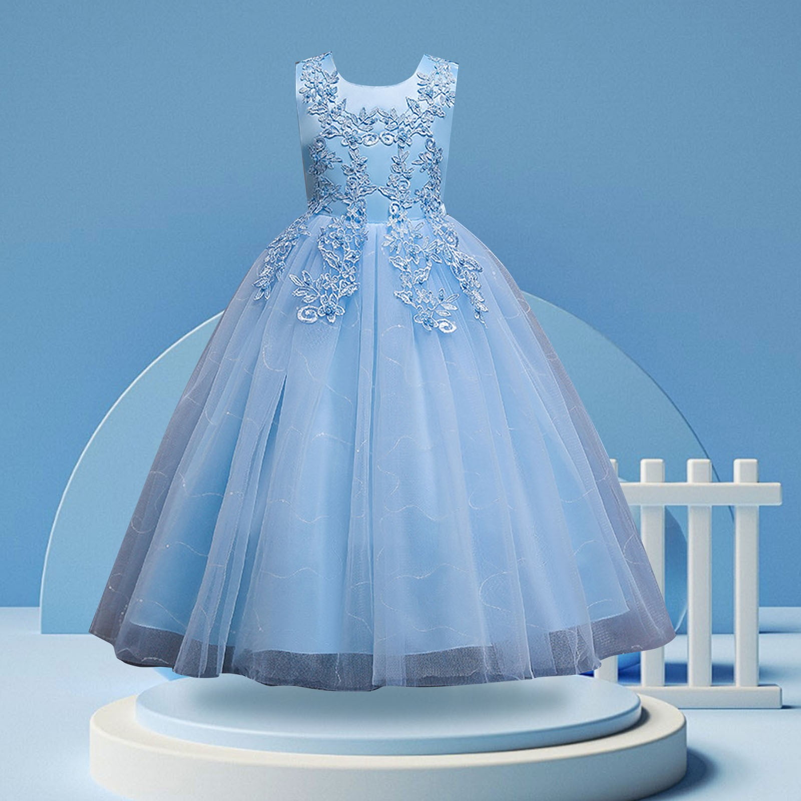 Flower Girl Blue Gown For Debut With Bow Knot In Perfect For Weddings,  Parties, And Online Shopping Style 180629022682 From Oiioq, $17.58 |  DHgate.Com