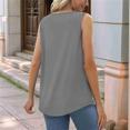 thumbnail image 4 of Camisetas Sin Mangas para Mujer, Conjuntos de Verano 2025, Camisas Casuales de Cuello Cuadrado, Blusas Grises S, 4 of 5